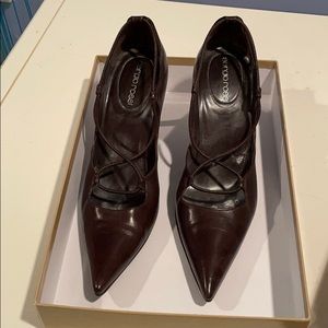 Sergio rossi Pointed & strappy brown heels